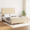 sengeramme uden madras 140x190 cm stof cremefarvet