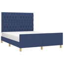 sengeramme uden madras 140x190 cm stof blå