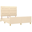 sengeramme uden madras 140x200 cm stof cremefarvet