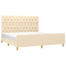 sengeramme uden madras 160x200 cm stof cremefarvet