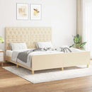 sengeramme uden madras 160x200 cm stof cremefarvet