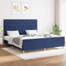 sengeramme uden madras 160x200 cm stof blå