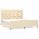 sengeramme uden madras 180x200 cm stof cremefarvet