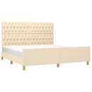 sengeramme uden madras 180x200 cm stof cremefarvet