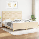 sengeramme uden madras 180x200 cm stof cremefarvet