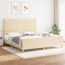 sengeramme uden madras 180x200 cm stof cremefarvet