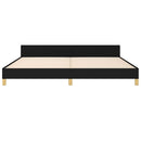 sengeramme med sengegavl 200x200 cm stof sort