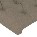 sengeramme med sengegavl 200x200 cm stof gråbrun