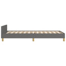 sengeramme med sengegavl 90x190 cm stof mørkegrå