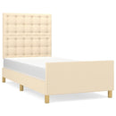 sengeramme uden madras 90x200 cm stof cremefarvet