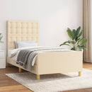 sengeramme uden madras 90x200 cm stof cremefarvet