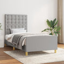 Sengeramme uden madras Lysegrå 100x200 cm Stof