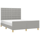sengeramme uden madras 140x190 cm stof lysegrå