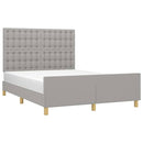 sengeramme uden madras 140x190 cm stof lysegrå