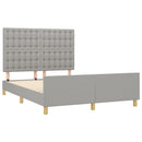 sengeramme uden madras 140x190 cm stof lysegrå