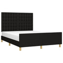 sengeramme uden madras 140x190 cm stof sort