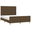 sengeramme uden madras 140x190 cm stof mørkebrun