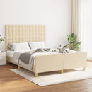 sengeramme uden madras 140x190 cm stof cremefarvet