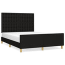 sengeramme uden madras 140x200 cm stof sort