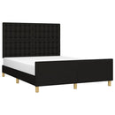 sengeramme uden madras 140x200 cm stof sort