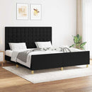 sengeramme uden madras 160x200 cm stof sort