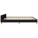 sengeramme med sengegavl 180x200 cm stof sort