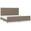 sengeramme uden madras 200x200 cm stof gråbrun