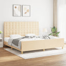 sengeramme uden madras 200x200 cm stof cremefarvet