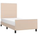 sengeramme med sengegavl 80x200 cm kunstlæder cappuccinofarvet