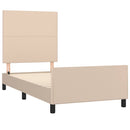 sengeramme med sengegavl 80x200 cm kunstlæder cappuccinofarvet