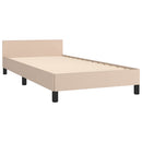 sengeramme med sengegavl 80x200 cm kunstlæder cappuccinofarvet