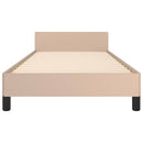 sengeramme med sengegavl 80x200 cm kunstlæder cappuccinofarvet