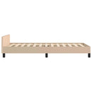 sengeramme med sengegavl 80x200 cm kunstlæder cappuccinofarvet
