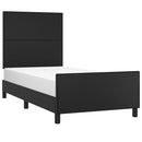 sengeramme med sengegavl 90x190 cm kunstlæder sort