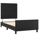 sengeramme med sengegavl 90x190 cm kunstlæder sort
