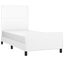 sengeramme med sengegavl 90x190 cm kunstlæder hvid
