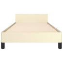 sengeramme med sengegavl 90x190 cm kunstlæder cremefarvet