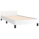 sengeramme med sengegavl 90x200 cm kunstlæder hvid