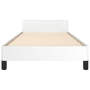 sengeramme med sengegavl 90x200 cm kunstlæder hvid
