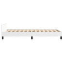sengeramme med sengegavl 90x200 cm kunstlæder hvid