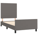 sengeramme med sengegavl 90x200 cm kunstlæder grå