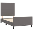 sengeramme med sengegavl 90x200 cm kunstlæder grå