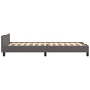 sengeramme med sengegavl 90x200 cm kunstlæder grå