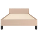 sengeramme med sengegavl 90x200 cm kunstlæder cappuccinofarvet