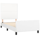 sengeramme med sengegavl 100x200 cm kunstlæder hvid