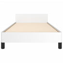 sengeramme med sengegavl 100x200 cm kunstlæder hvid