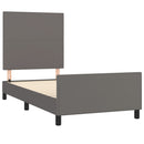 sengeramme med sengegavl 100x200 cm kunstlæder grå