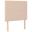 sengeramme med sengegavl 100x200 cm kunstlæder cappuccinofarvet