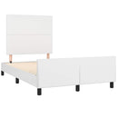 sengeramme med sengegavl 120x200 cm kunstlæder hvid
