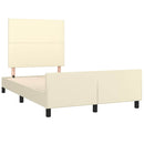 sengeramme med sengegavl 120x200 cm kunstlæder cremefarvet
